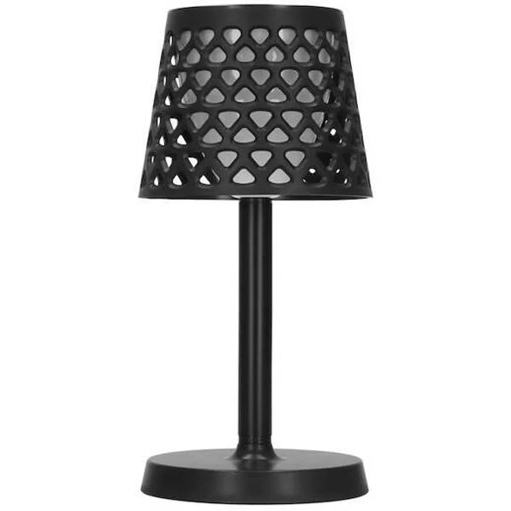 Solar Powered 5-in-1 Rechargeable Table Lamp Waterproof Outdoor Garden Patio Lawn Dorm Light - Black - 1