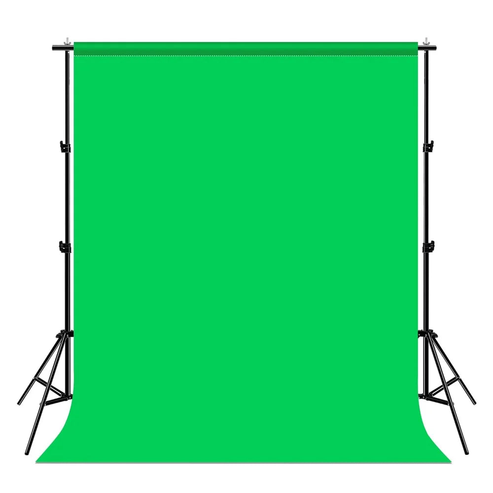 Portable 3x2M Green Screen Backdrop with Stand Kit for Photography Video Streaming Chroma Key - 1