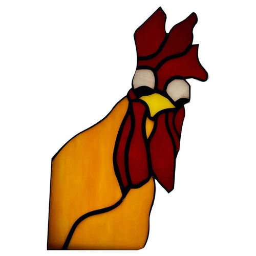 10cm Creative Peeping Rooster Window Corner Decor Acrylic Balcony Ornament - Style A - 1
