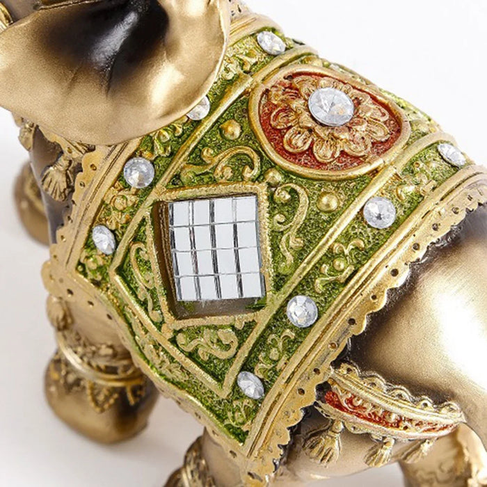 Feng Shui Fortune Lucky Elephant Statue Resin Crafts Home Porch Office Desktop Ornament, Size L - Green - 7