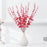 10Pcs Artificial Eucalyptus Stems Plastic Faux Plant Home Office Wedding Party Decor - Red - 6