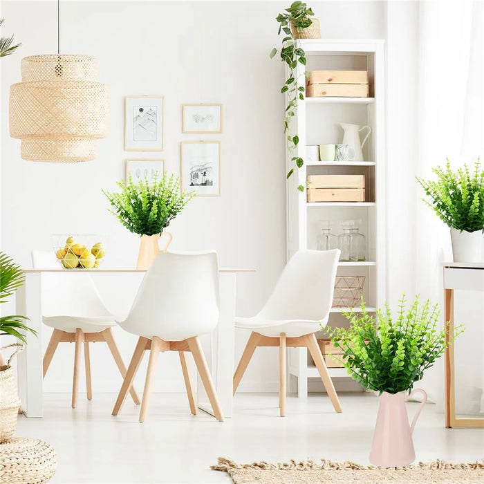 10Pcs Artificial Eucalyptus Stems Plastic Faux Plant Home Office Wedding Party Decor - Green - 5