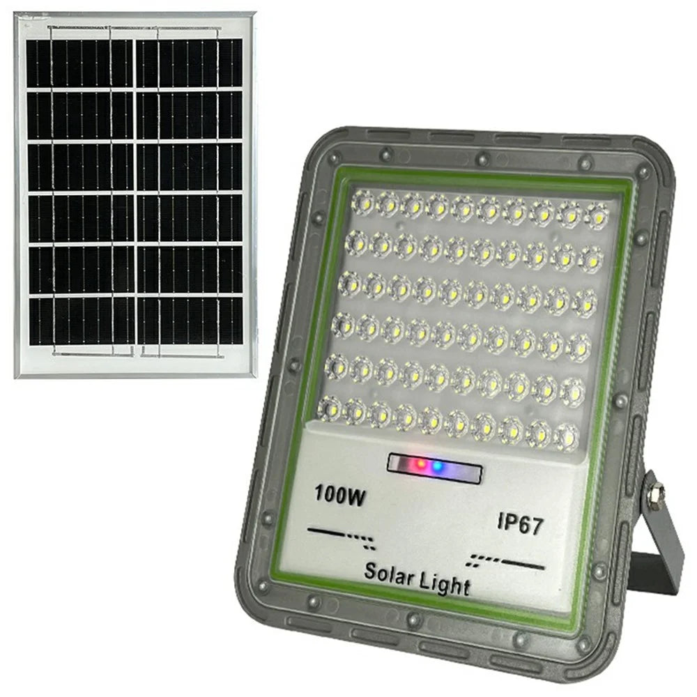 100W 60 LED Solar Powered Outdoor Floodlight Wide Angle Waterproof Garden Lamp - 1