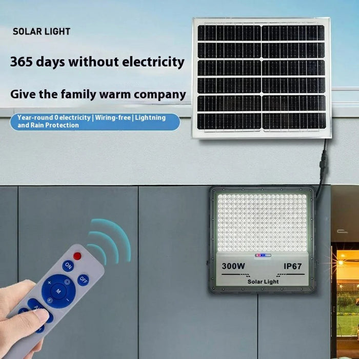 100W 60 LED Solar Powered Outdoor Floodlight Wide Angle Waterproof Garden Lamp - 3