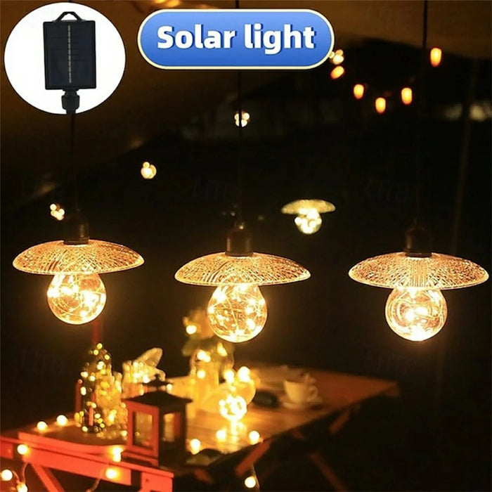 Solar Tent Hanging Lantern String Light Bulb Outdoor Camping Garden Patio Decorative Ambient Light - 2
