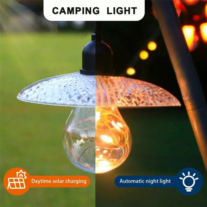Solar Tent Hanging Lantern String Light Bulb Outdoor Camping Garden Patio Decorative Ambient Light - 3