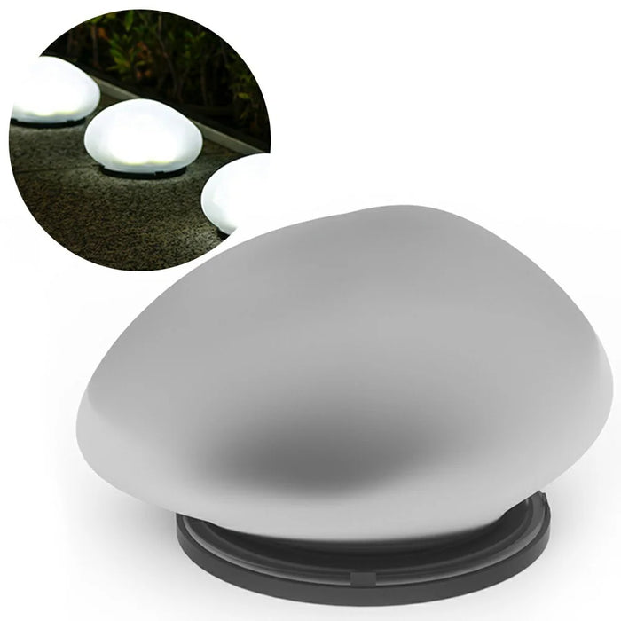 Solar Decorative Pebble Stone Design Garden Light Outdoor Waterproof Lawn Yard Lamp - White Light - 1