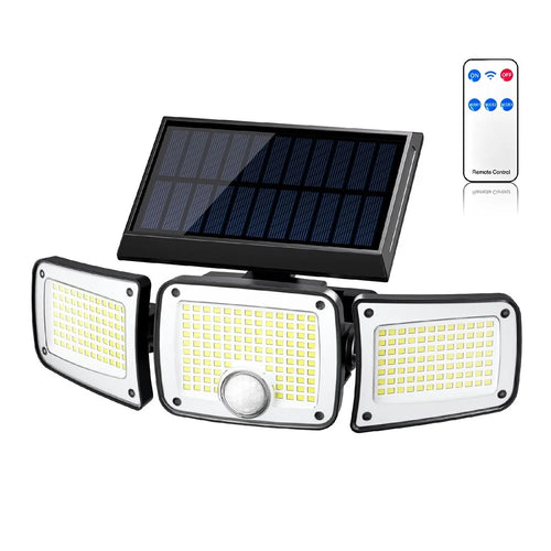 TY10305 3 Heads Solar Wall Light 280 LED IP44 Waterproof Outdoor Motion Sensor Lamp - 1