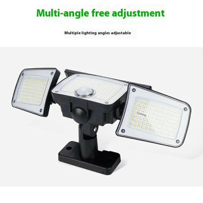 TY10305 2Pcs 3 Heads Solar Wall Light 280 LED IP44 Waterproof Outdoor Motion Sensor Lamp - 5