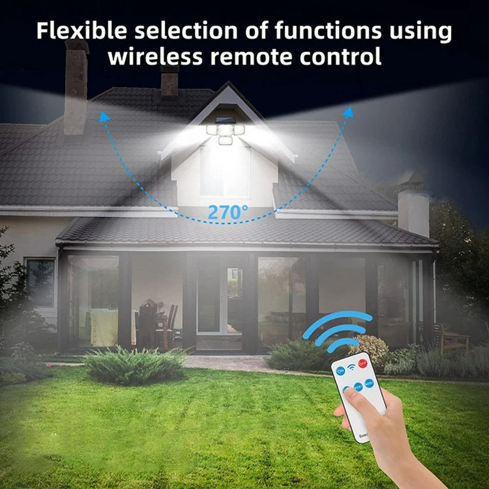 TY10312 2Pcs 4 Heads Solar Outdoor Wall Light 342 LED Motion Sensor Lamp for Garden Yard Pathway - 4