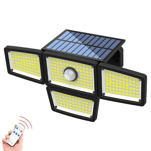 TY108010 4 Heads Rotatable 283 LED Wall Light Outdoor Waterproof Solar Lamp for Garden Patio - 1