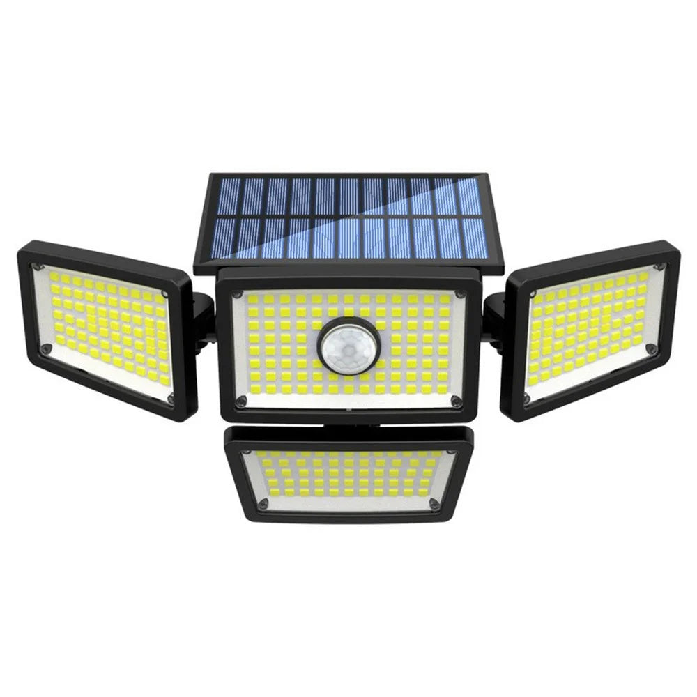 TY108010 4 Heads Rotatable 283 LED Wall Light Outdoor Waterproof Solar Lamp for Garden Patio - 2