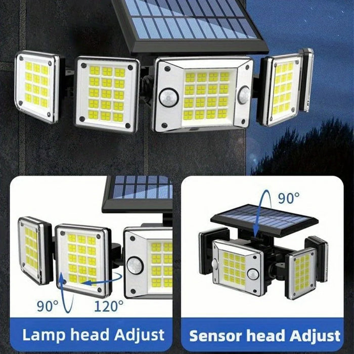 TY10710 5 Heads Split Wall Light 280 LED Waterproof Motion Sensor Solar Lamp with Remote - 2