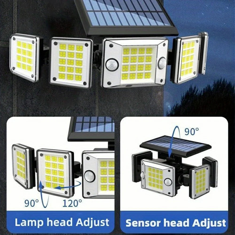 TY10707 5 Heads Integrated Wall Light 280 LED Waterproof Motion Sensor Solar Lamp with Remote - 3