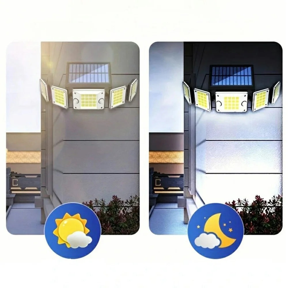 TY10707 5 Heads Integrated Wall Light 280 LED Waterproof Motion Sensor Solar Lamp with Remote - 7