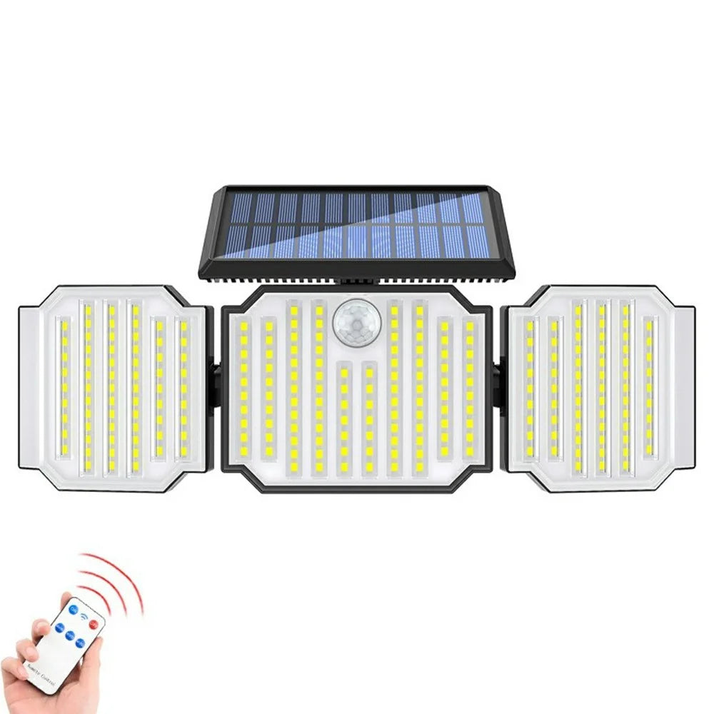 TY05143 3 Heads Rotatable 283 LED Wall Light Motion Sensor Outdoor Waterproof Solar Lamp - 1