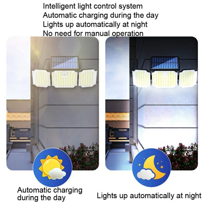 TY05143 3 Heads Rotatable 283 LED Wall Light Motion Sensor Outdoor Waterproof Solar Lamp - 5