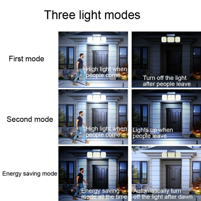 TY05143 3 Heads Rotatable 283 LED Wall Light Motion Sensor Outdoor Waterproof Solar Lamp - 6