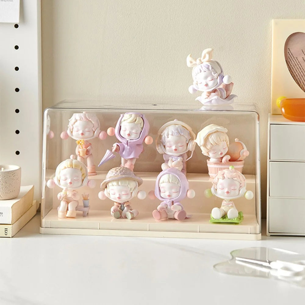 Size S Double Layer Step Blind Box Display Case Action Figure Collectible Clear Storage Container - 2