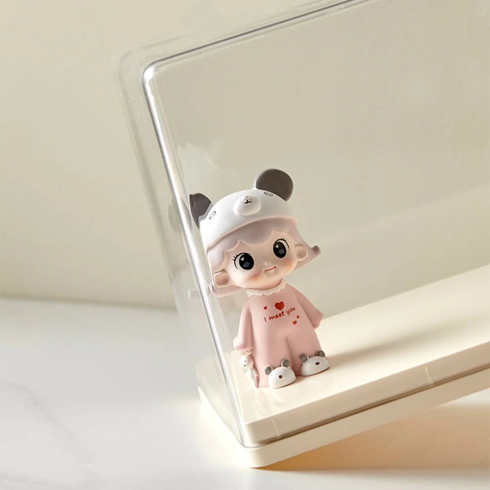 Blind Box Display Case Transparent Figure Collection Storage PET + PS Dust-Proof Showcase Size L - 3