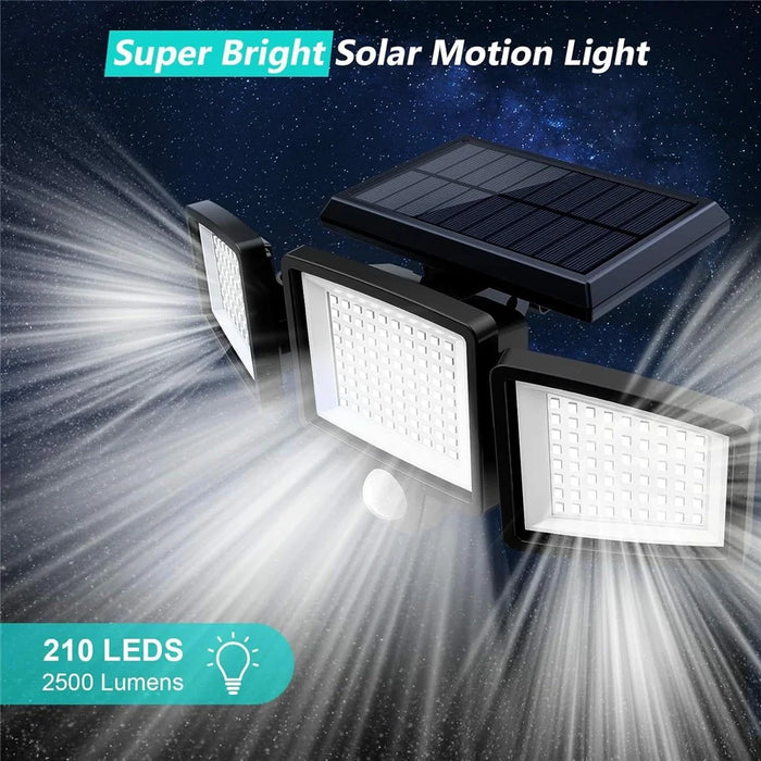 TY-YJ002A 210 LED Solar Wall Light IP65 Waterproof Motion Sensor Security Lighting for Yard / Patio / Garage - 4