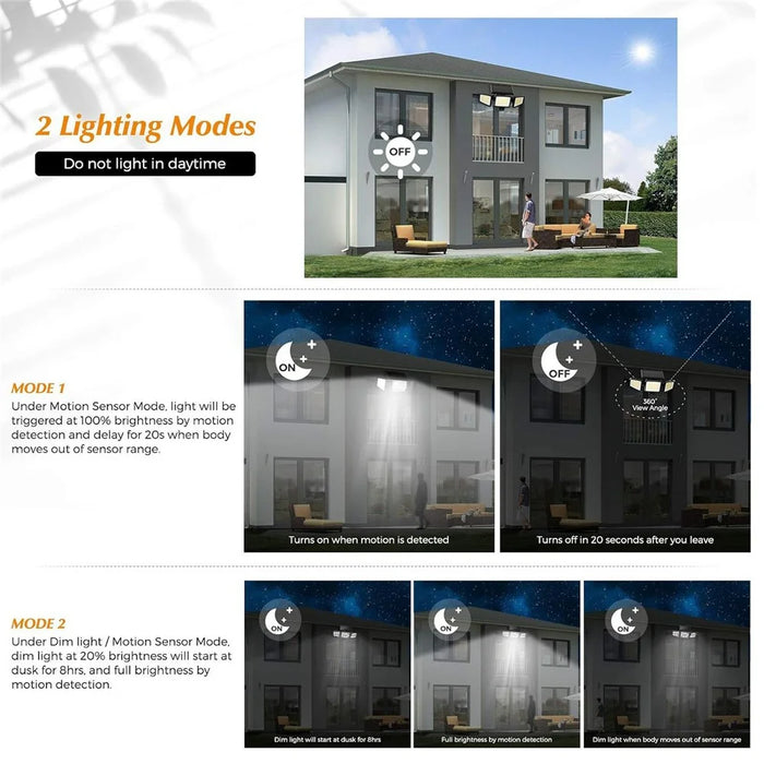 TY-YJ002A 210 LED Solar Wall Light IP65 Waterproof Motion Sensor Security Lighting for Yard / Patio / Garage - 6