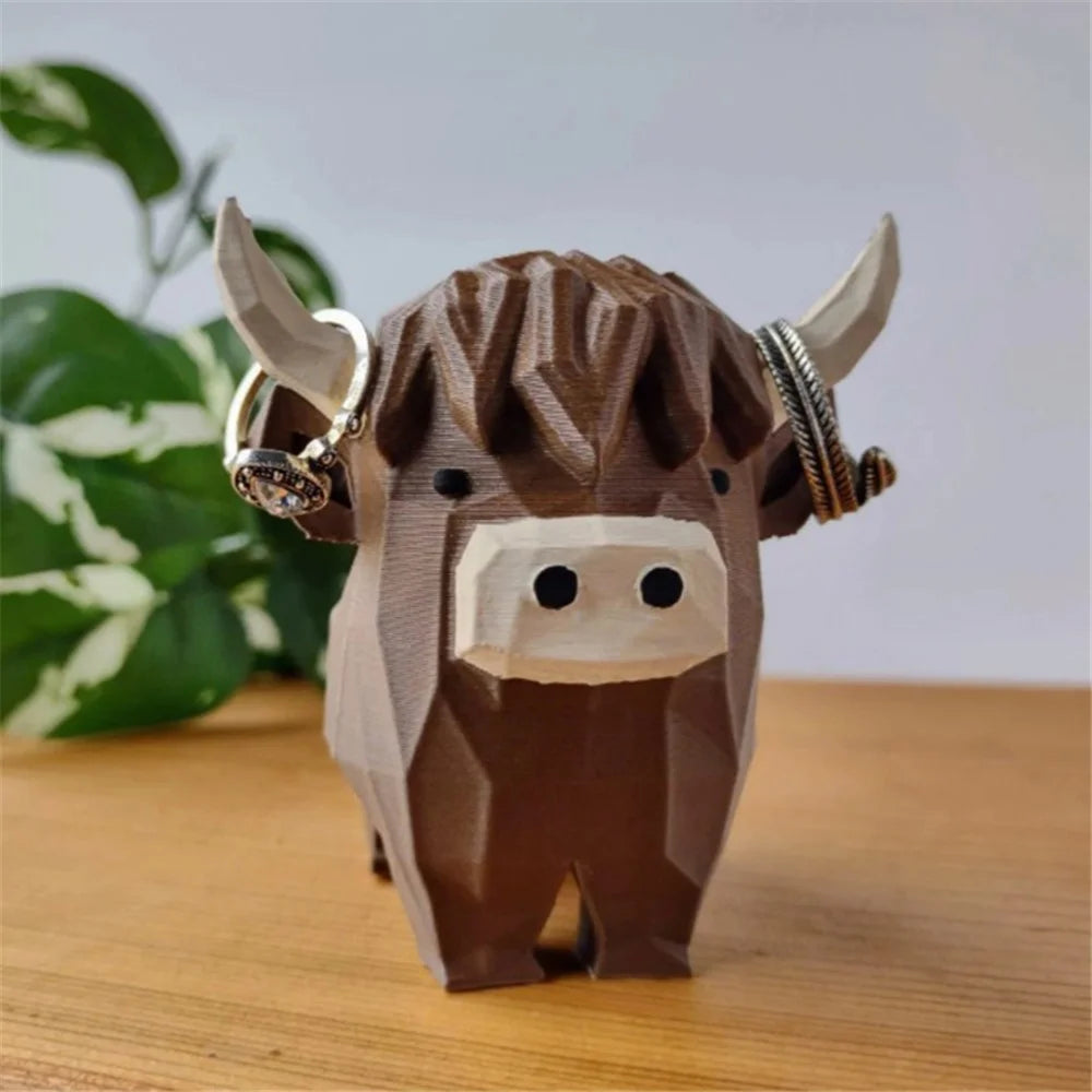 Highland Cow Ring Holder Resin Craft Decorative Figurine Jewelry Storage Organizer Desktop Ornament - 4