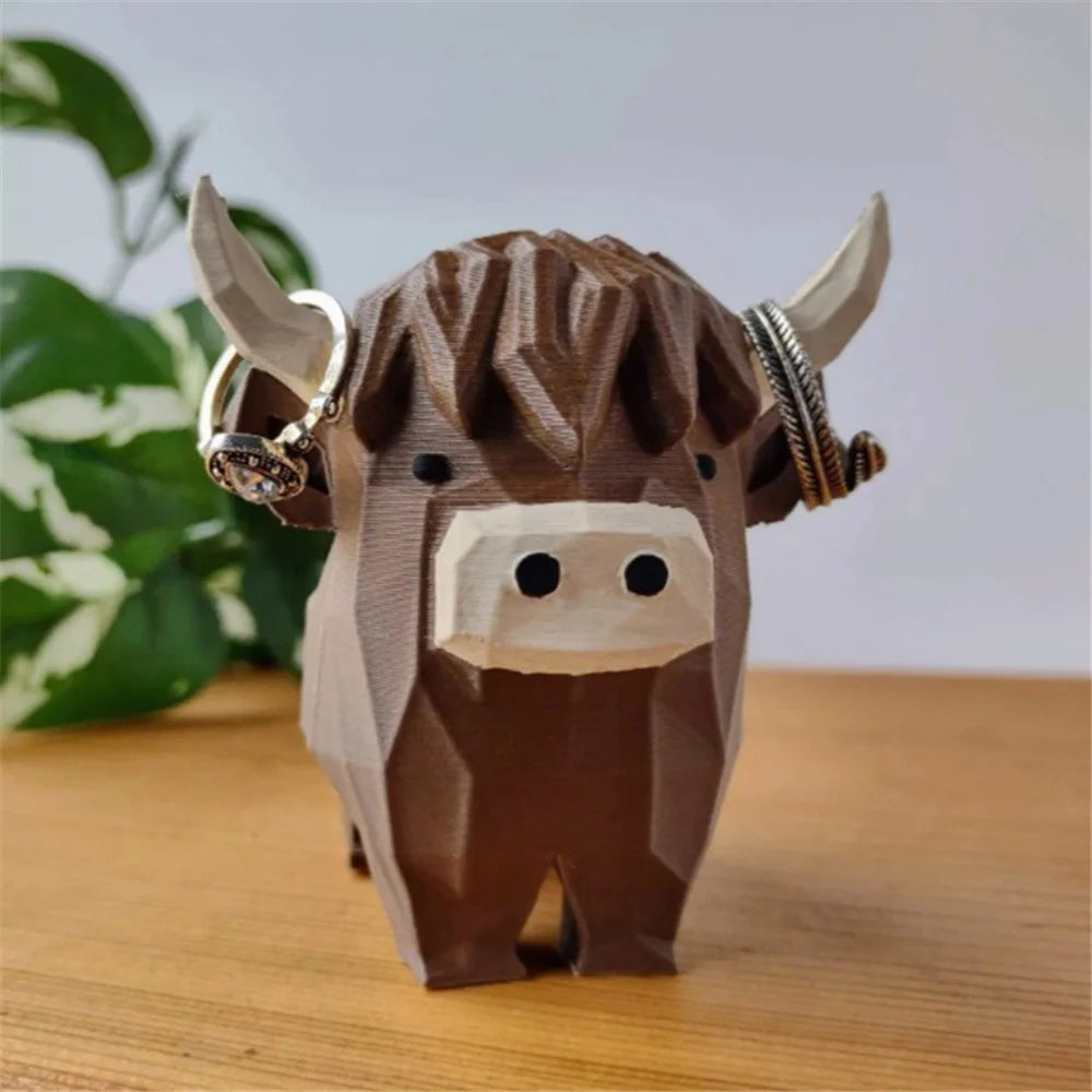 Highland Cow Ring Holder Resin Craft Decorative Figurine Jewelry Storage Organizer Desktop Ornament - 6