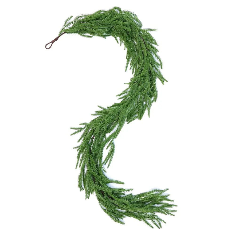 Artificial Pine Needle Garland 1.5m Flexible Vine For Staircase  /  Fireplace  /  Window Display Decoration - 1