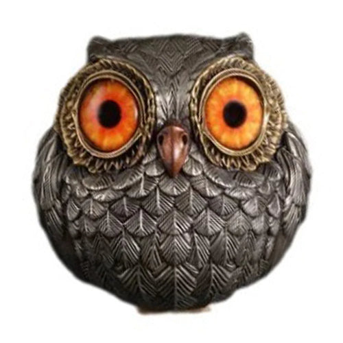 Resin Owl Figurine Decorative Ornament for Home / Garden / Tabletop Lucky Charm Wisdom Symbol Gift - Red - 1