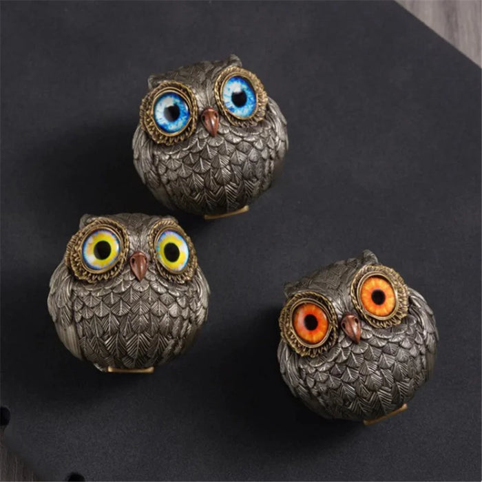 3Pcs Owl Resin Figures Decorative Crafts Display Figurines for Home Garden - 6