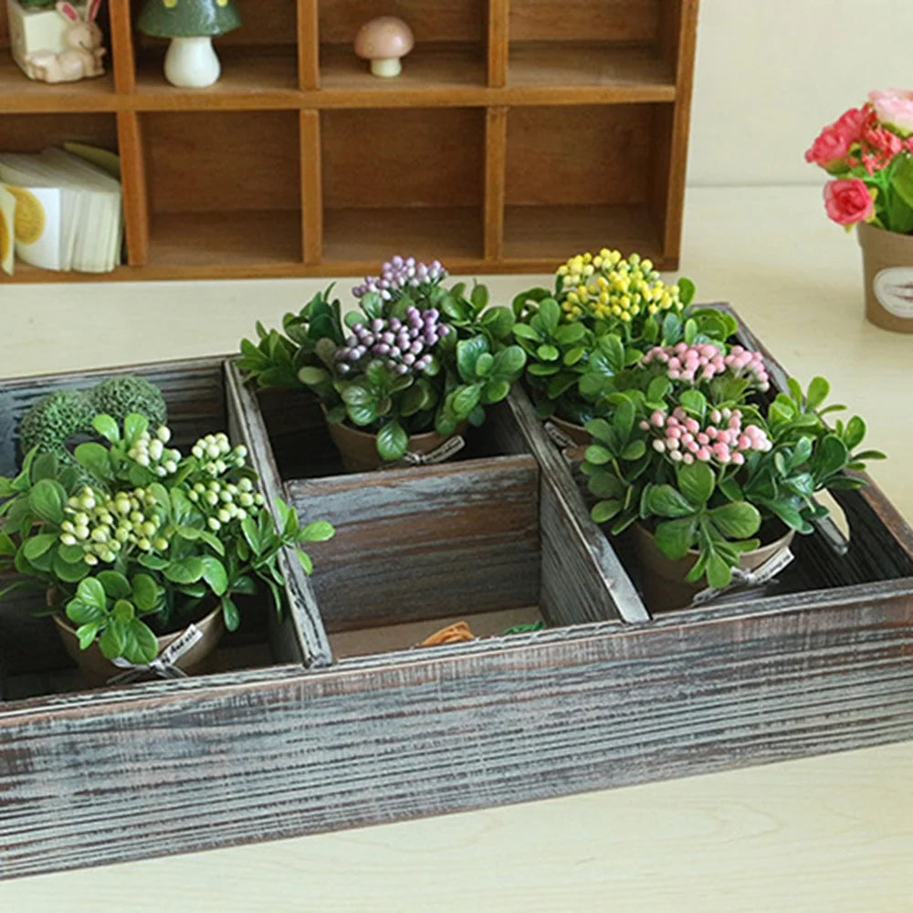 Artificial Flower Small Bonsai Plastic Fake Plant Floral Decoration Desktop Ornament - Pink - 7