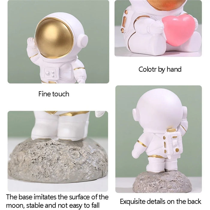 Resin Astronaut Space Explorer Model Desk Ornament Home Office Car Decoration - Gold - 2