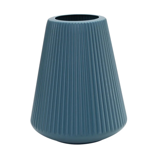 Creative Vase Ornament Flower Pot Dry Wet Flower Decorative Ceramic-Look Plastic Container - Blue - 1