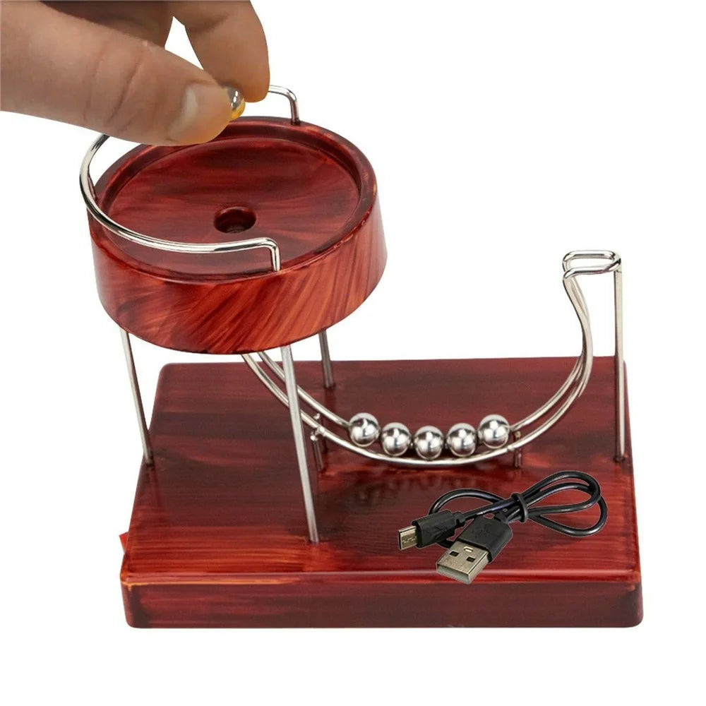 Kinetic Art Perpetual Motion Machine Desktop Sculpture Electric Powered Stress Relief Toy for Science Exploration - 7