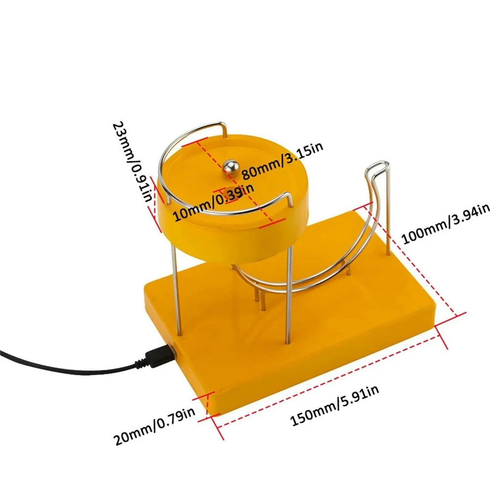 Kinetic Art Perpetual Motion Machine Desk Toy USB Plug-In Electric Powered Stress Relief Ornament For Home  /  Office Decor - Yellow - 3
