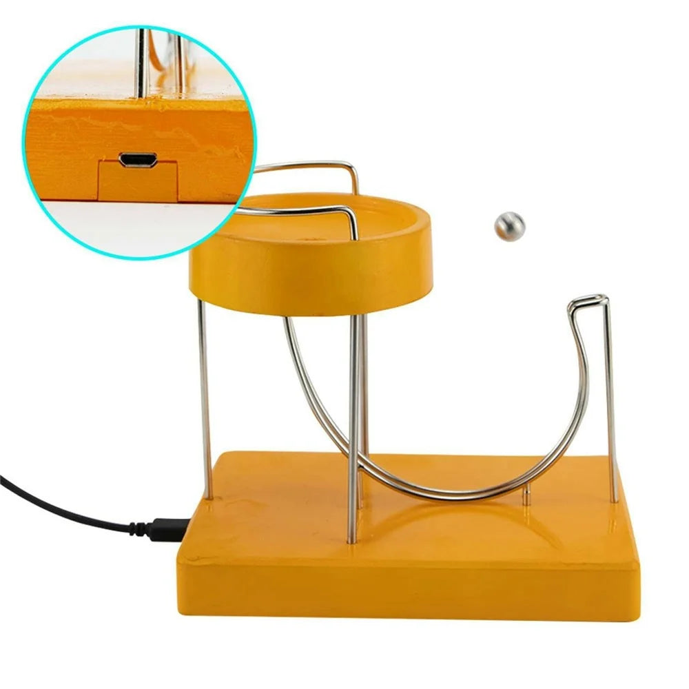 Kinetic Art Perpetual Motion Machine Desk Toy USB Plug-In Electric Powered Stress Relief Ornament For Home  /  Office Decor - Yellow - 4