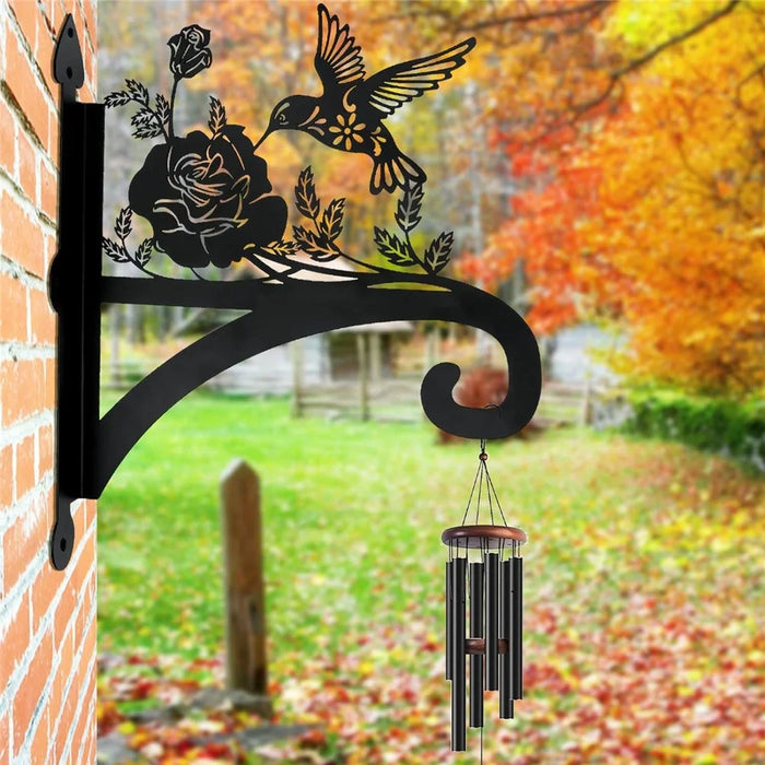 Outdoor Heavy Duty Iron Hanging Basket Hook Plant Hanger Animal Silhouette Decorative Garden Bracket - Gnome Watering Flowers - 4