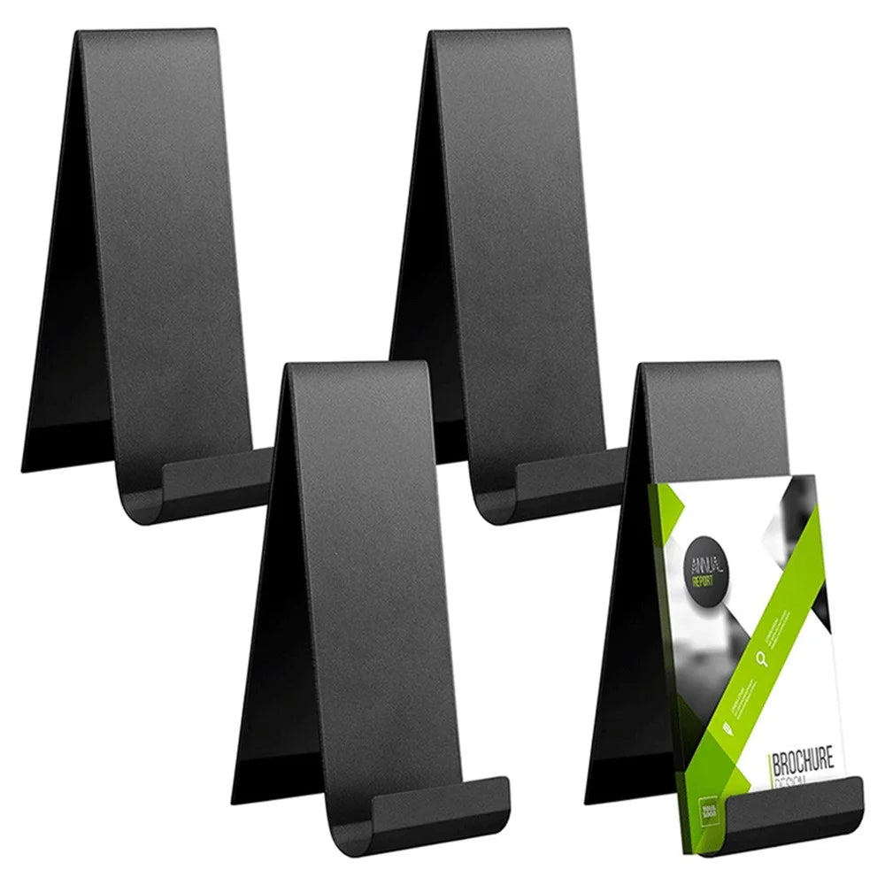 4Pcs Brochure Holder Metal Desktop Organizer Vertical Flyer Display Stand for Office Store Exhibition - 2