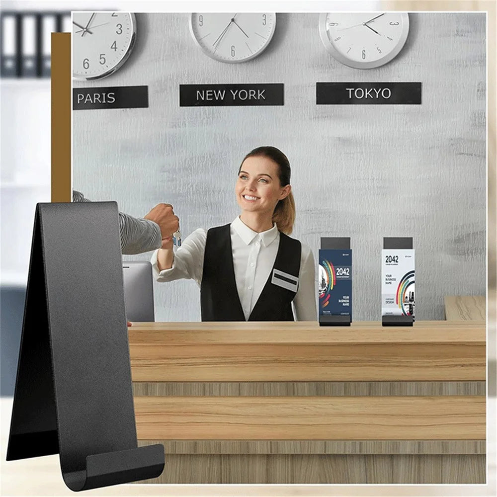4Pcs Brochure Holder Metal Desktop Organizer Vertical Flyer Display Stand for Office Store Exhibition - 4