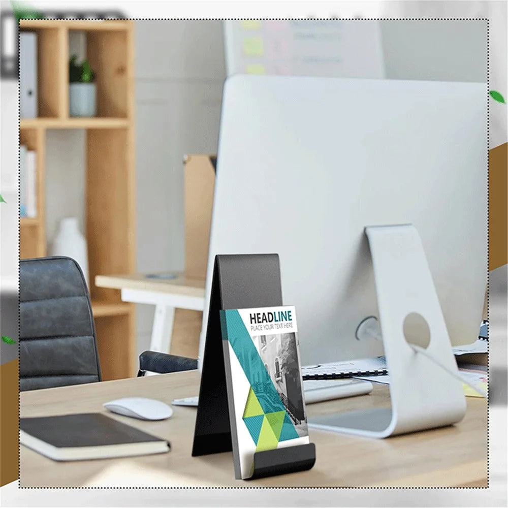 4Pcs Brochure Holder Metal Desktop Organizer Vertical Flyer Display Stand for Office Store Exhibition - 6