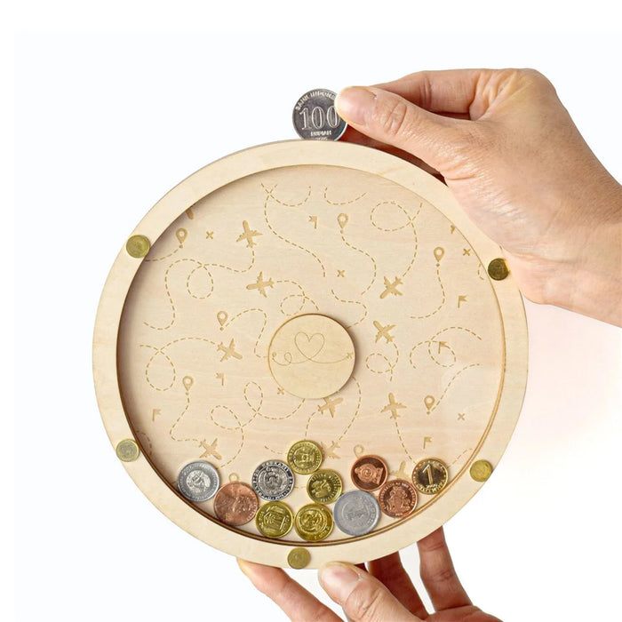 Personalized Wooden Coin Storage Box Souvenir Coin Display Stand Collector Organizer - Style A - 5
