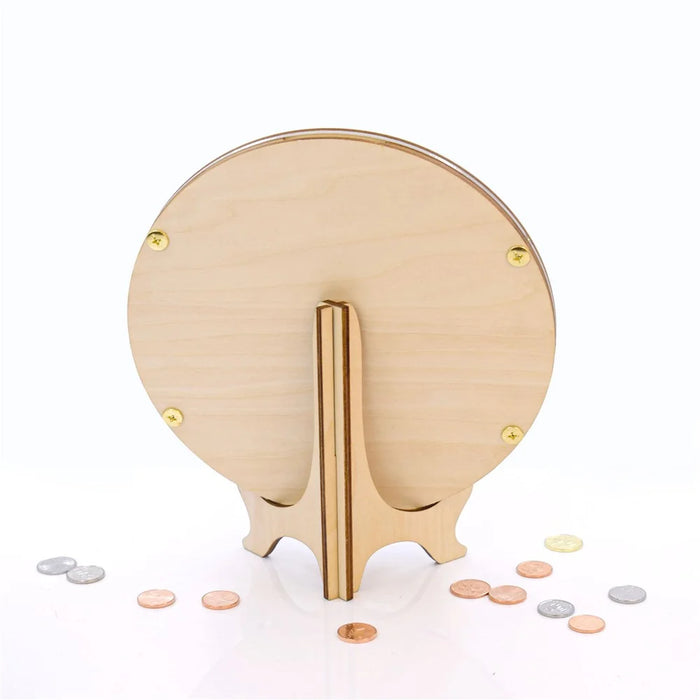 Personalized Wooden Coin Storage Box Souvenir Coin Display Stand Collector Organizer - Style A - 6