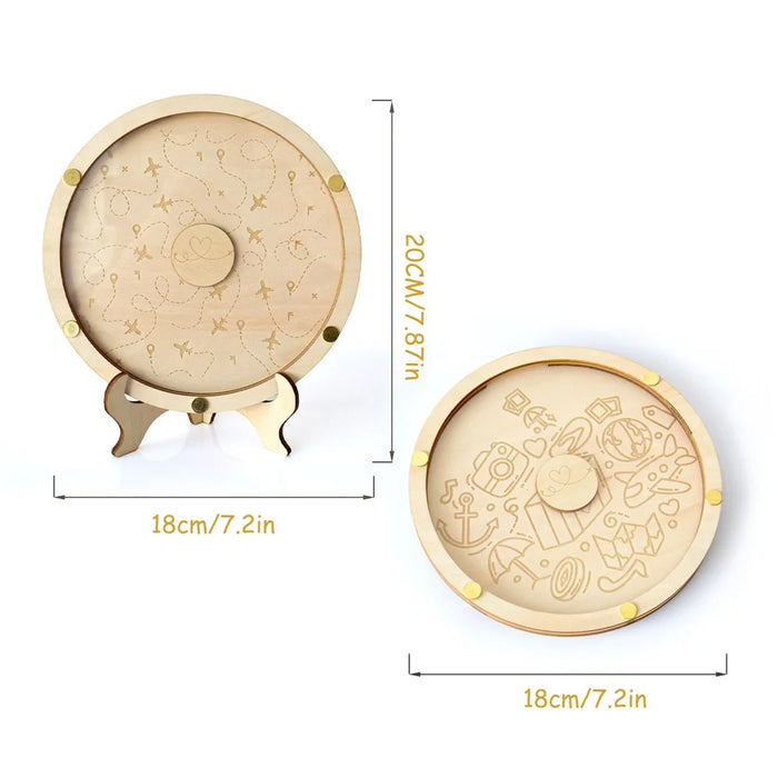 Personalized Wooden Coin Storage Box Souvenir Coin Display Stand Collector Organizer - Style A - 7