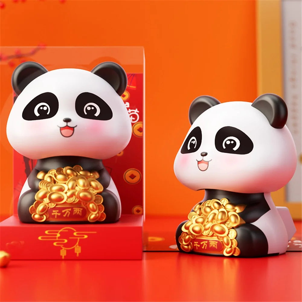 Solar Powered Panda Ornament Auto Nodding Creative Car Dashboard Ornament Home Decor - 225A - 1