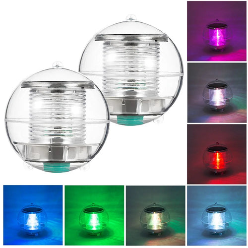 2Pcs Solar Powered Floating Lights Auto Color Changing Ball Lamps for Garden Pond Pool - 1