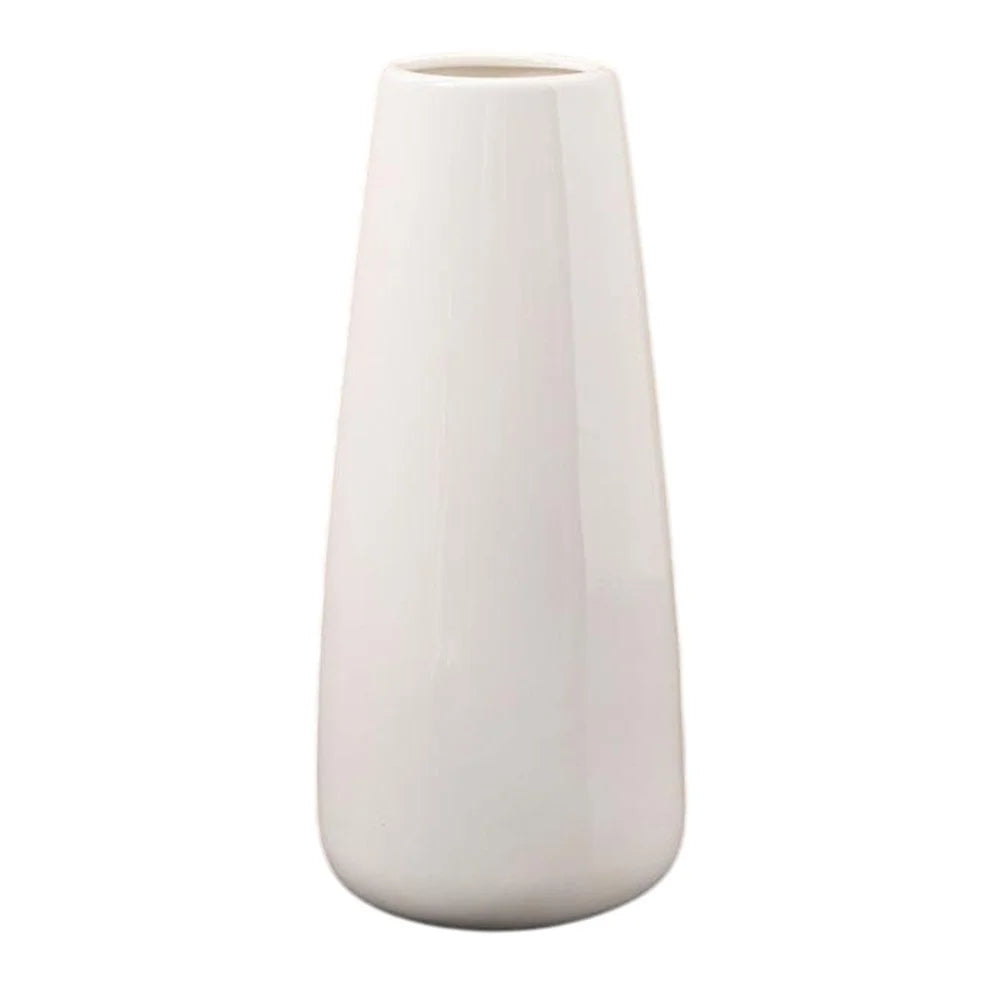European Simple White Ceramic Vase Living Room Dining Table Decor Dried Fresh Flowers Hydroponic Plant Holder - Style B - 1