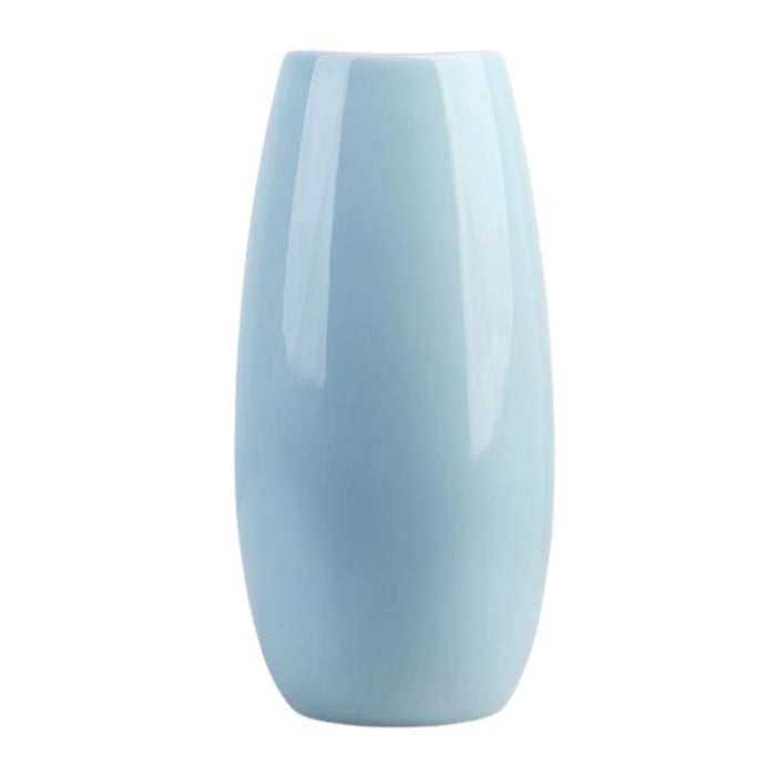 Large Size Nordic Ceramic Flower Vase Dried Flowers Floral Arrangement Container Dining Table Home Decor - Cyan - 1
