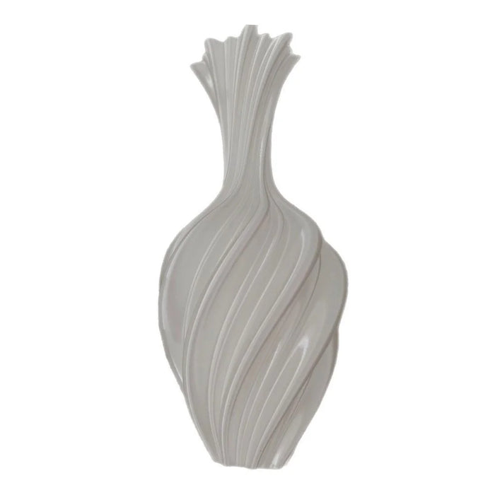 3D Printing Geometric Design Plastic Vase Modern Nordic Flower Holder Home Decor - White - 1