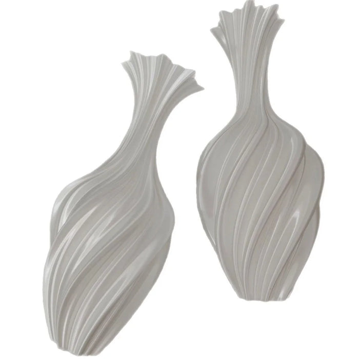 3D Printing Geometric Design Plastic Vase Modern Nordic Flower Holder Home Decor - White - 3